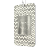 Glam Silver White Zigzag Stripes Luchtverfrisser (Links)