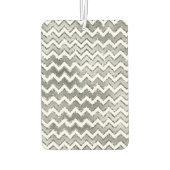 Glam Silver White Zigzag Stripes Luchtverfrisser (Achterkant)
