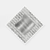 Glam Silver White Zigzag Stripes Servet (Hoek)
