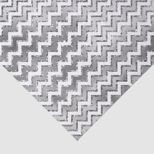 Glam Silver White Zigzag Stripes Tissuepapier (Detail)
