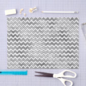 Glam Silver White Zigzag Stripes Tissuepapier (Craft)