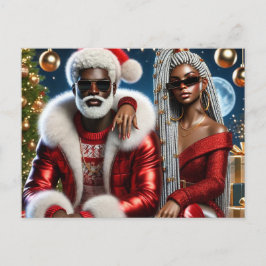 Glam Sinterklaas & Mevrouw Claus Luxe Kerstkaart Briefkaart