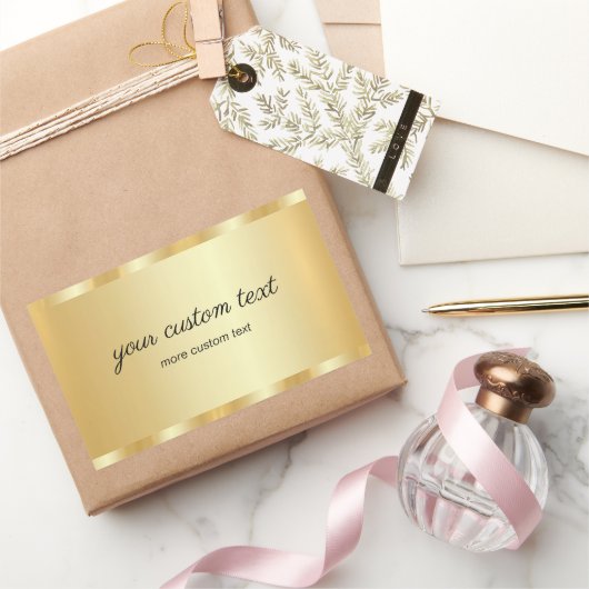 Glam-sjabloon Goud Uw Aangepaste Tekst Typografie Rechthoekige Sticker (Geschenken)