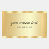 Glam-sjabloon Goud Uw Aangepaste Tekst Typografie Rechthoekige Sticker (Voorkant)