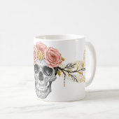 Glam Skull Mug | Elegant Gothic Halloween Cup Koffiemok (Voorkant rechts)