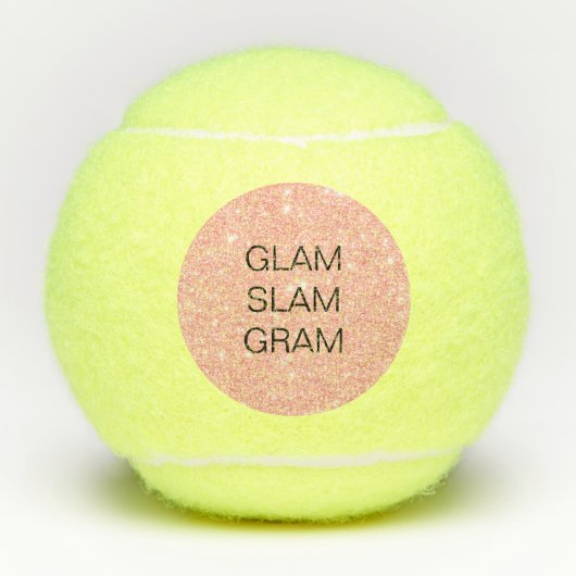 Glam Slam Gram Pink Glitter Tennisballen (Voorkant)
