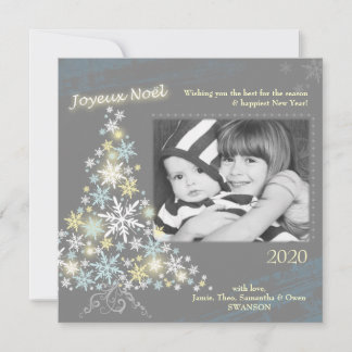 Glam Sneeuwvlok Boom Kerst Foto Kaart