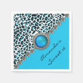 Glam Snow Leopard Sweet 16 aangepaste verjaardag s Servetten (Voorkant)