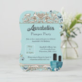 Glam Spa Day Manicure Pamper Party Kaart (Staand voorkant)