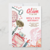 Glam Spa Makeup Birthday Party Kaart (Voorkant)