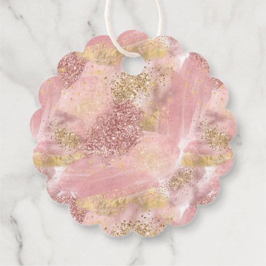 Glam Spa Party Faux Glitter Bedankt Favor Bedankjes Labels (Achterkant)