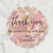 Glam Spa Party Faux Glitter Bedankt Favor Bedankjes Labels (Voorkant)