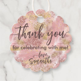 Glam Spa Party Faux Glitter Bedankt Favor Bedankjes Labels