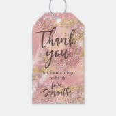 Glam Spa Party Faux Glitter Bedankt Favor Cadeaulabel (Voorkant)