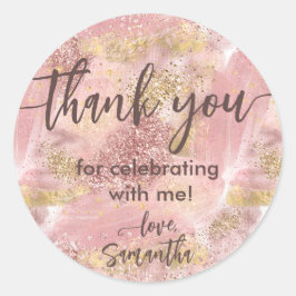 Glam Spa Party Faux Glitter Bedankt Favor Ronde Sticker
