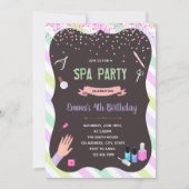 Glam spa verjaardagsfeestje uitnodiging (Voorkant)