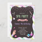 Glam spa verjaardagsfeestje uitnodiging (Voorkant / Achterkant)