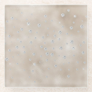 Glam sparkle diamanten champagne blush glitz glazen onderzetter