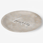 Glam sparkle diamanten champagne blush glitz papieren bordje (Gekanteld)