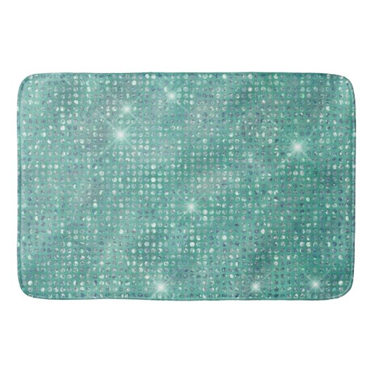 Glam Sparkle Dots Zee Glas Groen Badmat (Voorkant)