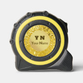 Glam sparkle en glans faux goud aangepaste patroon rolmaat (Voorkant)