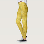 Glam sparkle en glans faux gouden patroon leggings (Links)