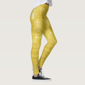 Glam sparkle en glans faux gouden patroon leggings (Rechts)