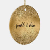 Glam Sparkle Faux Glitter Keramisch Ornament (Rechts)