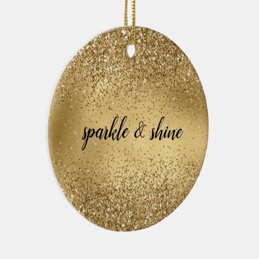 Glam Sparkle Faux Glitter Keramisch Ornament (Rechts)