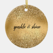 Glam Sparkle Faux Glitter Keramisch Ornament (Voorkant)