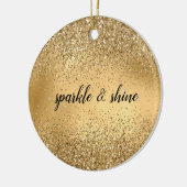 Glam Sparkle Faux Glitter Keramisch Ornament (Links)