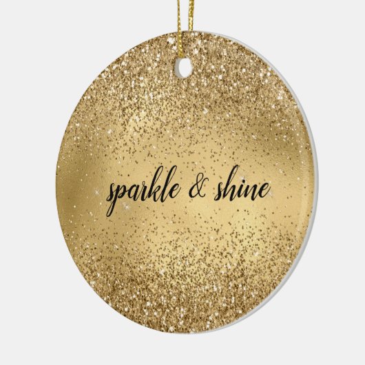 Glam Sparkle Faux Glitter Keramisch Ornament (Links)