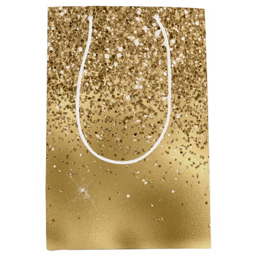 Glam Sparkle Faux Glitter Medium Cadeauzakje (Voorkant)