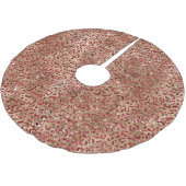 Glam Sparkle Red Glitter Gold Luipaard Print Kerstboom Rok (Gekanteld)