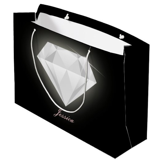 Glam Sparkle Solitaire Diamond Black  Groot Cadeauzakje (Achterkant Gekanteld)