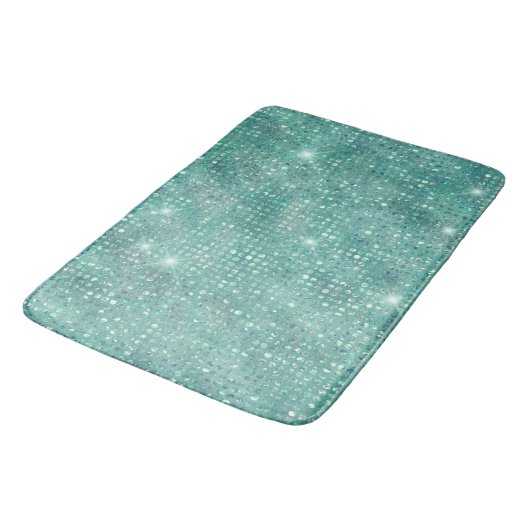 Glam Sparkle Stippen Zee Glass Green Badmat (Gekanteld)
