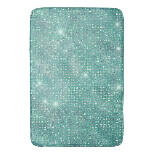 Glam Sparkle Stippen Zee Glass Green Badmat (Voorkant Verticaal)