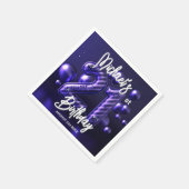 Glam Sparkling Paarse Metallic 21e Verjaardag Servet (Hoek)