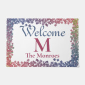 Glam Sparkling Pareltjes Monogrammed Naam Deurmat (Voorkant)