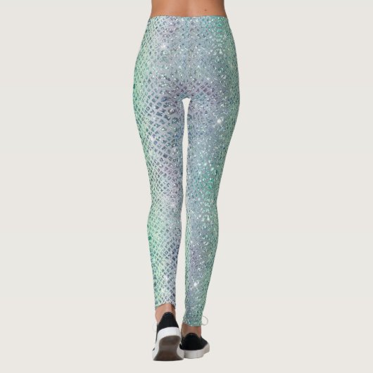 Glam Sparkly Diamond Snakekin Pattern Leggings (Achterkant)
