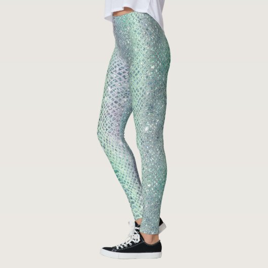 Glam Sparkly Diamond Snakekin Pattern Leggings (Links)