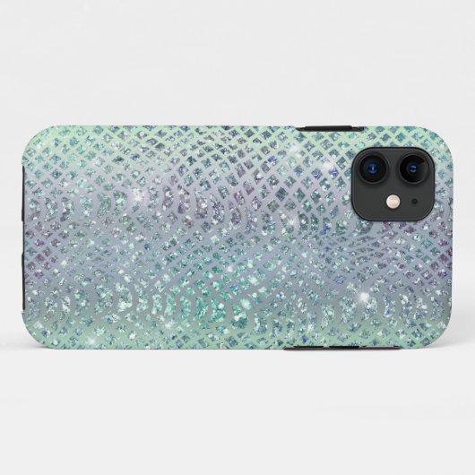 Glam Sparkly Diamond Snakeskin-patroon Case-Mate iPhone Case (Achterkant (horizontaal))