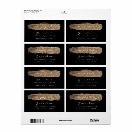 Glam Sparkly Glitter Black Bright Ivory Foxier Etiket (Full Sheet)