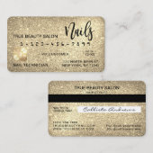 Glam Sparkly Gold Glitter Credit Kaart Nail Tech Visitekaartje (Voorkant / Achterkant)