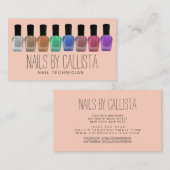 Glam Sparkly Kleurrijke Glitter Poolse Nail Tech Visitekaartje (Voorkant / Achterkant)