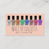 Glam Sparkly Kleurrijke Glitter Poolse Nail Tech Visitekaartje (Voorkant)