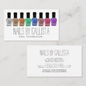 Glam Sparkly Kleurrijke Glitter Poolse Nail Tech Visitekaartje (Voorkant / Achterkant)