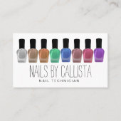 Glam Sparkly Kleurrijke Glitter Poolse Nail Tech Visitekaartje (Voorkant)