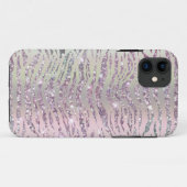 Glam Sparkly Pink Diamond Tiger Stripes Case-Mate iPhone Case (Achterkant (horizontaal))