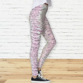 Glam Sparkly Pink Diamond Tiger Stripes Leggings
